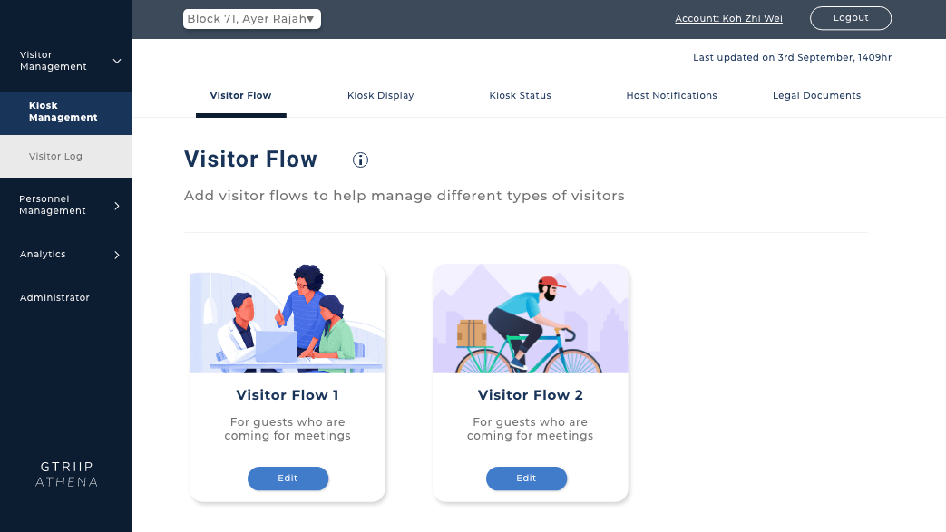 01 - Visitor Management - Kiosk Management - Visitor Flow